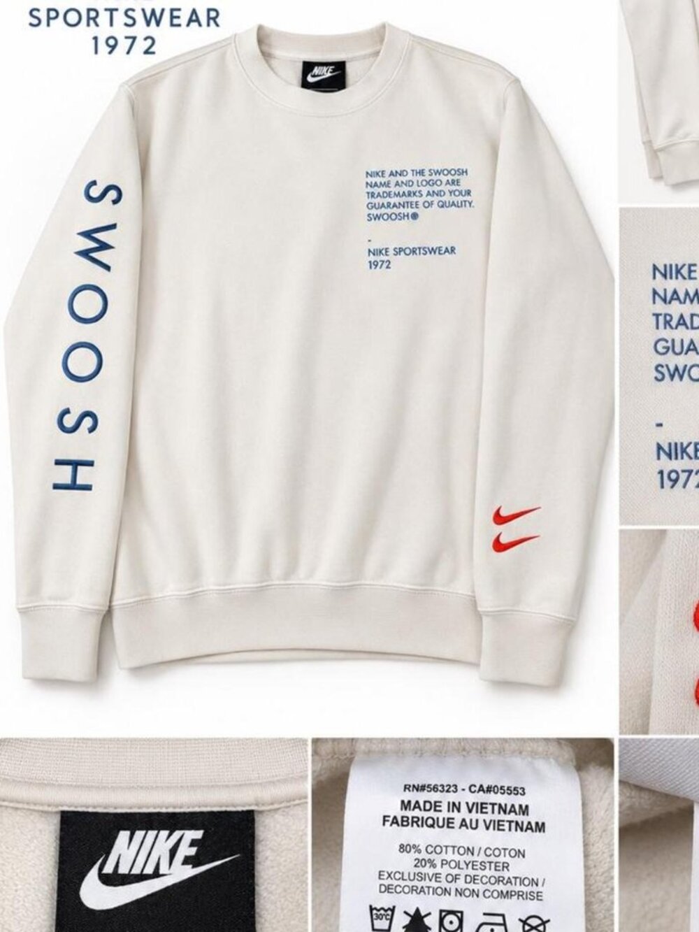 Nike Sportswear SBB Swoosh 1972 Double Swoosh Crewneck – Size S